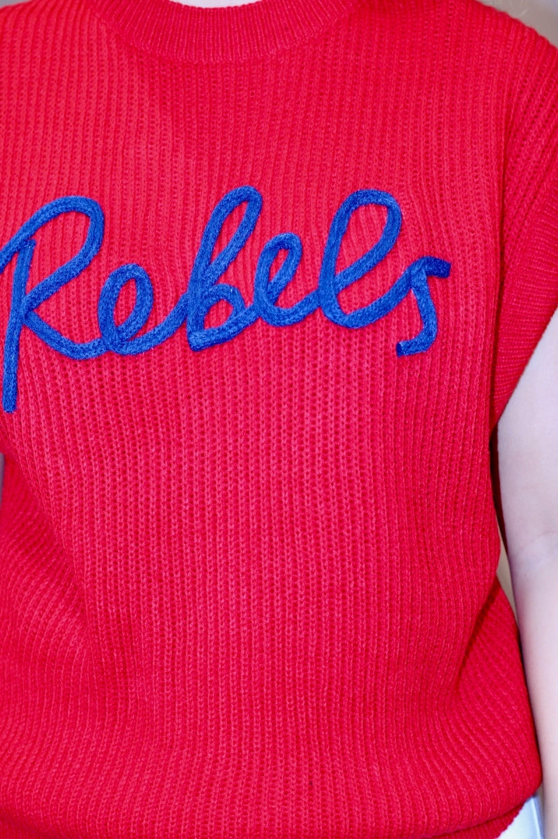 Embroidered Ole Miss Rebels Sweater Vest Collierville, TN Boutique 